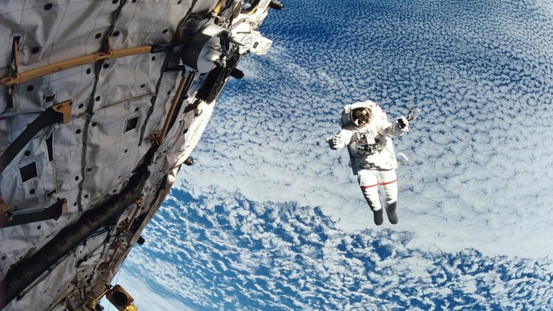 Astronaut in Space — White, Dramatic