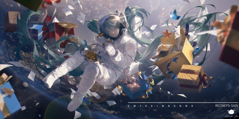 Astronaut in Space — White, Dreamy
