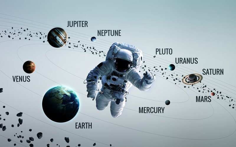 Astronaut in Space — White, Serene