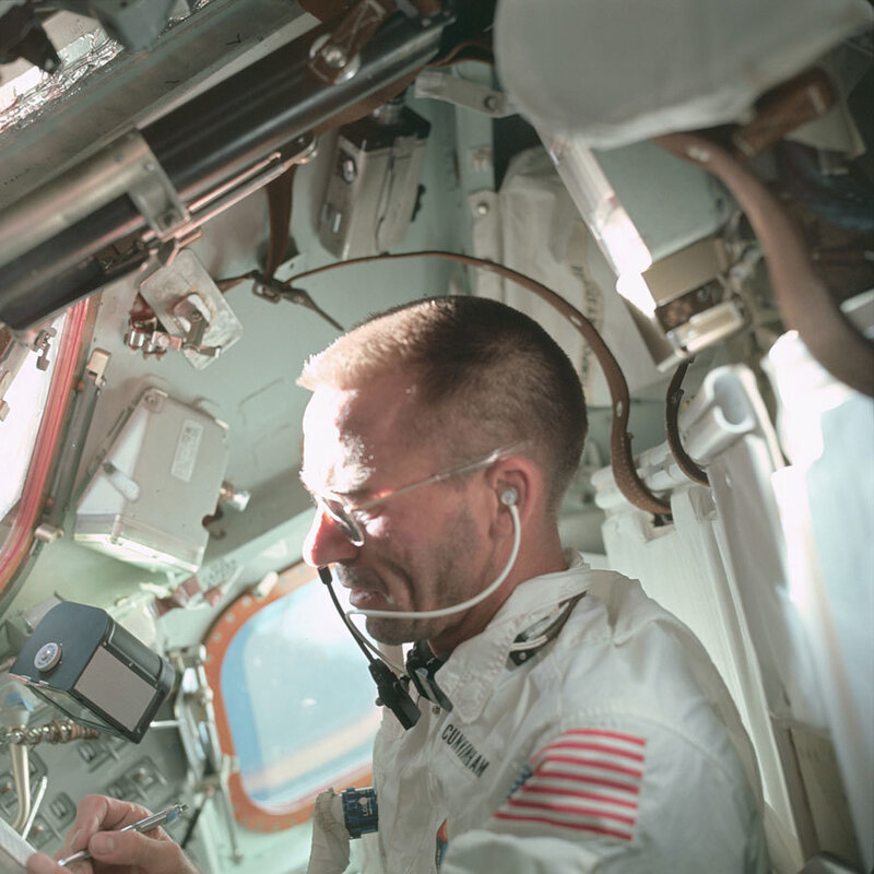 Astronaut in spacecraft