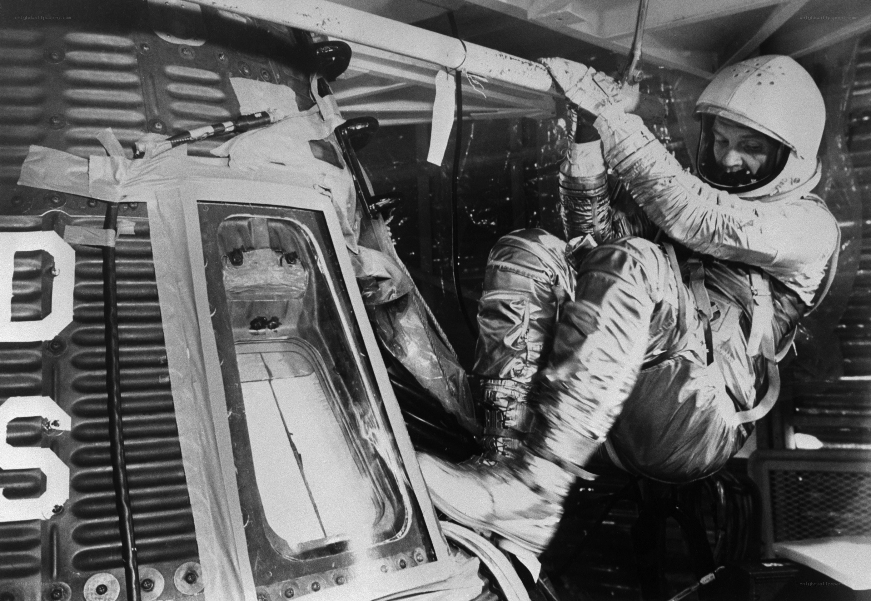 Astronaut in spacecraft