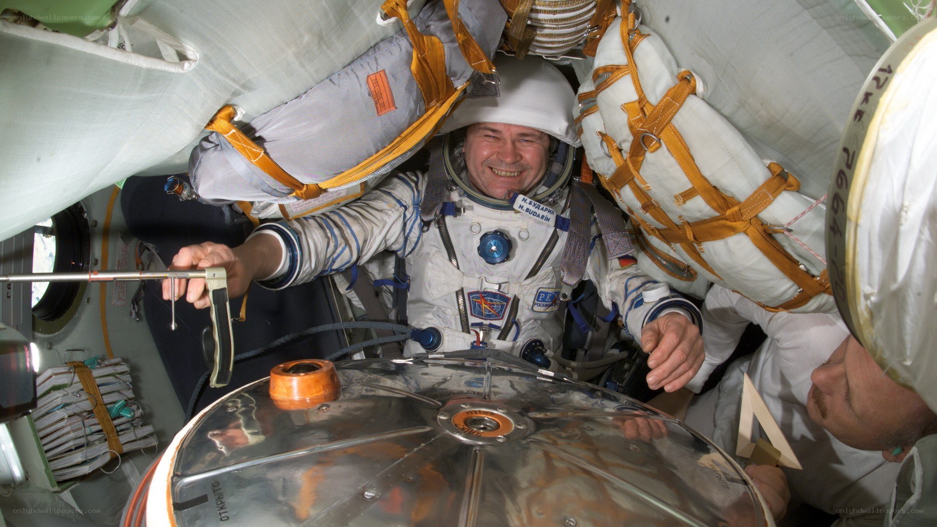 Astronaut in spacecraft