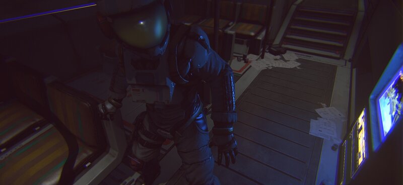 Astronaut in Spacecraft — Blue, Dark