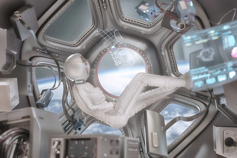Astronaut in Spacecraft — White