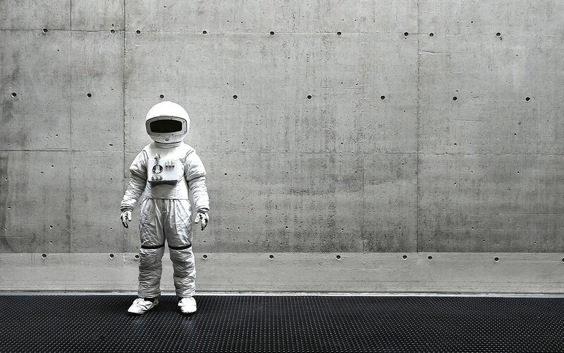 Astronaut in Spacesuit — Gray