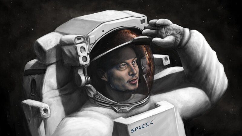 Astronaut in Spacesuit — White, Dramatic, Digital Art
