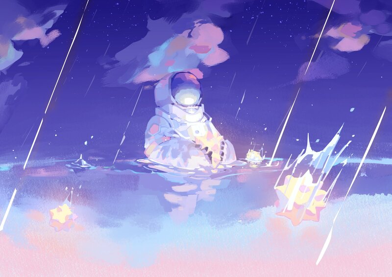 Astronaut in Water — Purple