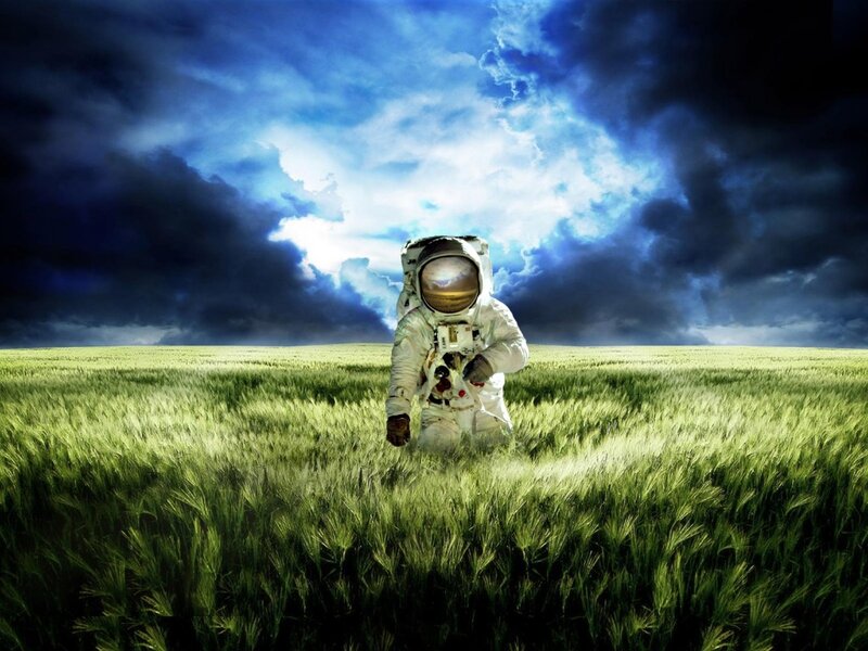 Astronaut in Wheat Field