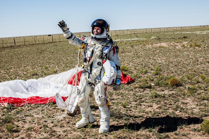 Astronaut in White Suit — Celebratory