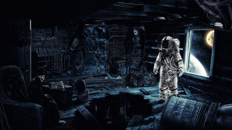 Astronaut in Wrecked Cabin