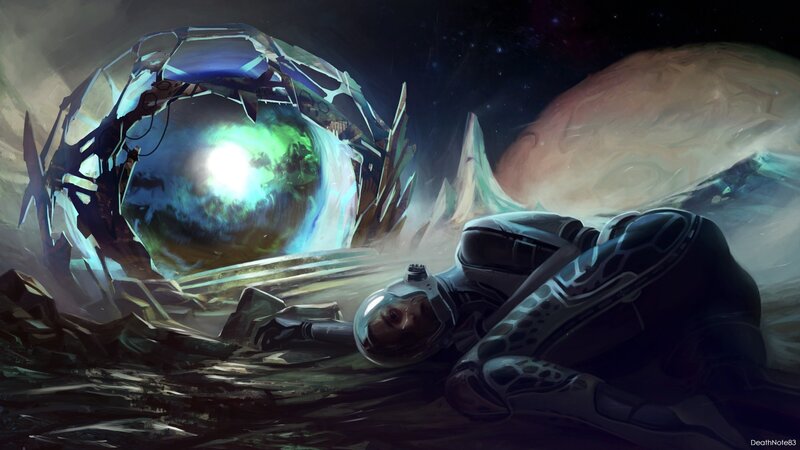 Astronaut Lying on Ground — Black
