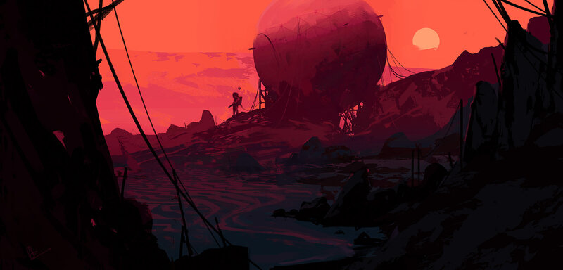 Astronaut Near Airship