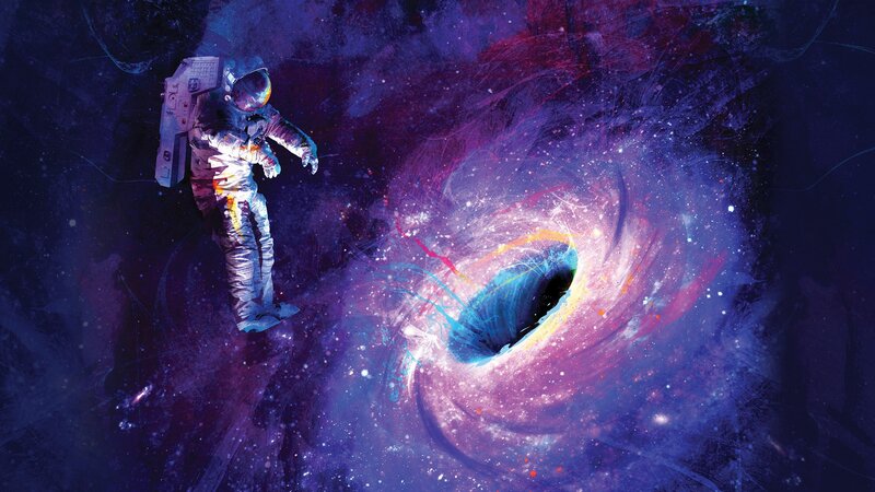 Astronaut Near Black Hole — Purple