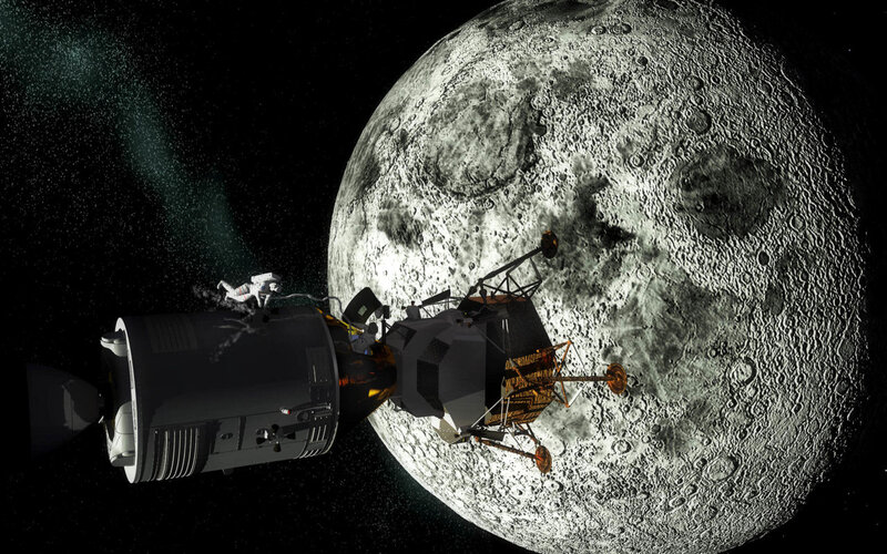 Astronaut Near Lunar Module