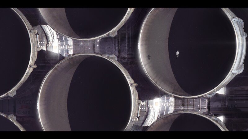 Astronaut Near Rocket Engines