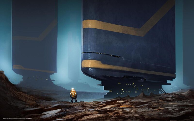 Astronaut Near Spaceship