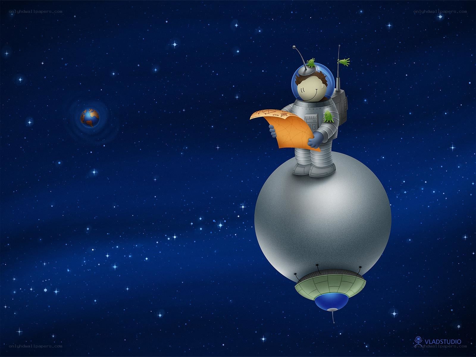 Astronaut on a space rock