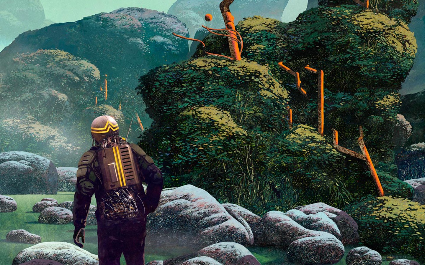 astronaut on alien planet