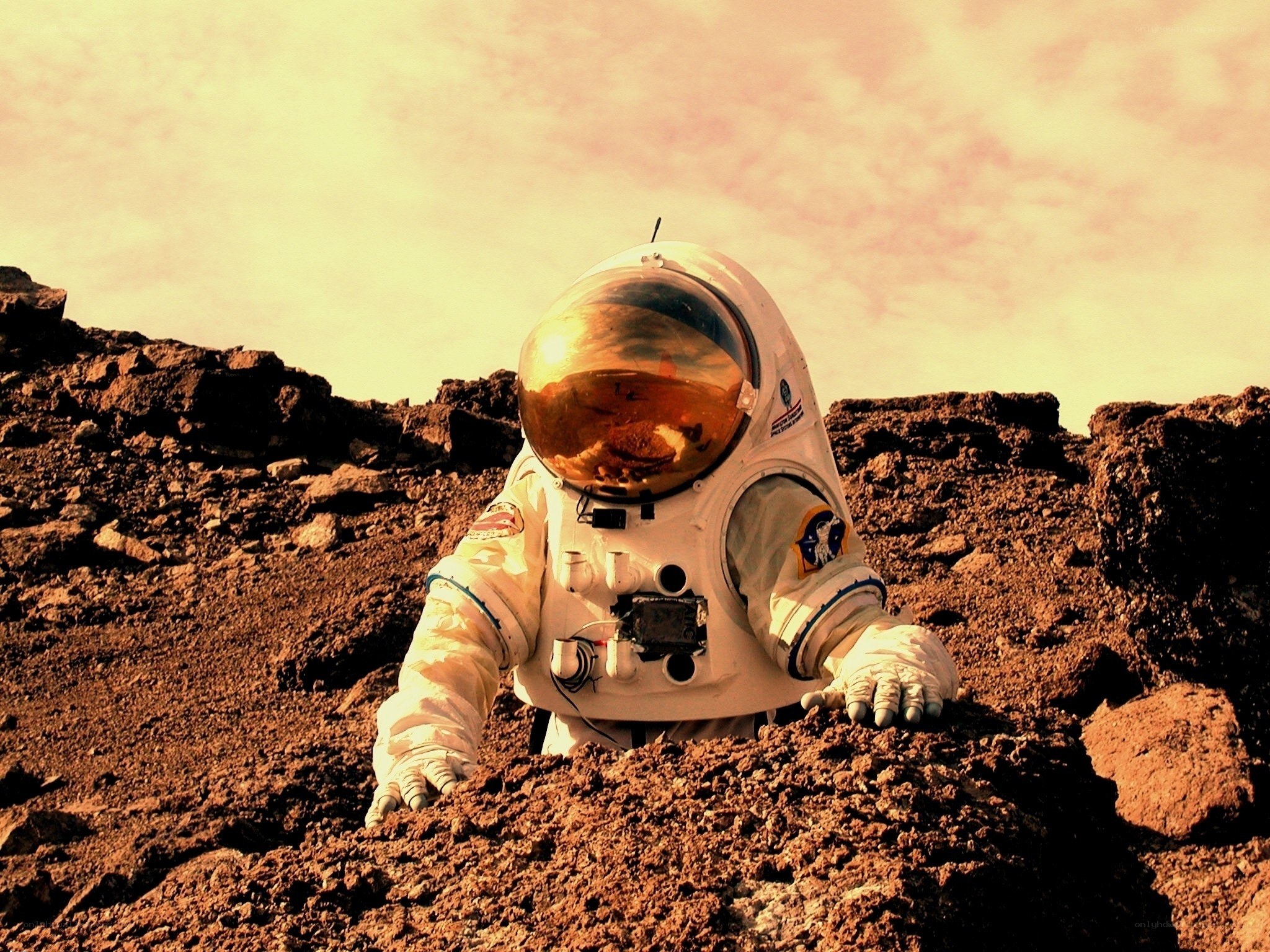 Astronaut on alien planet