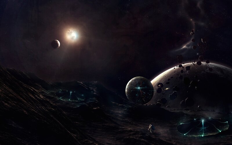 Astronaut on alien planet