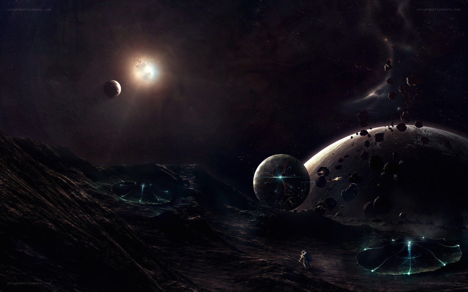 Astronaut on alien planet