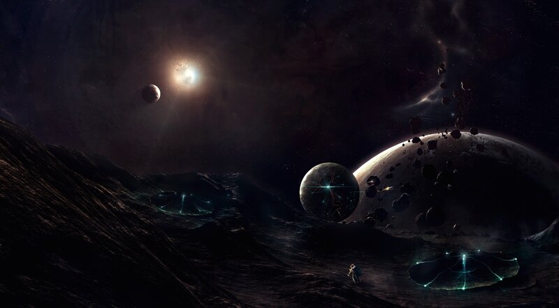 Astronaut on alien planet