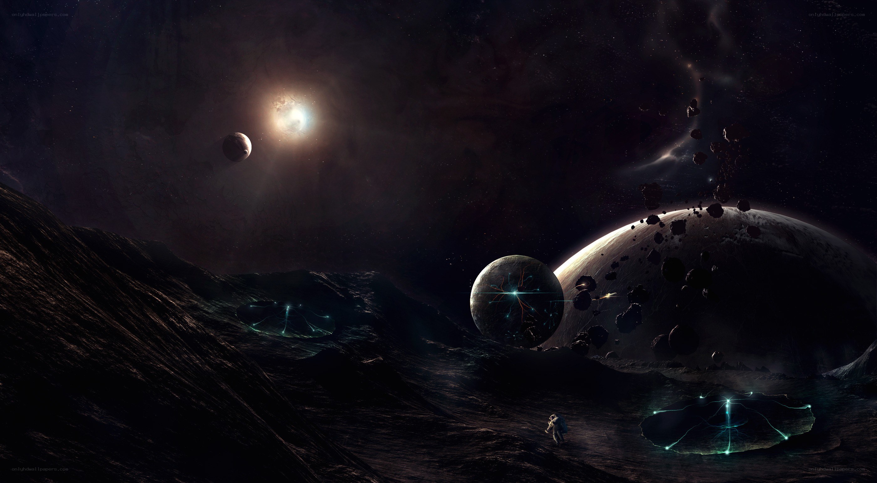 Astronaut on alien planet