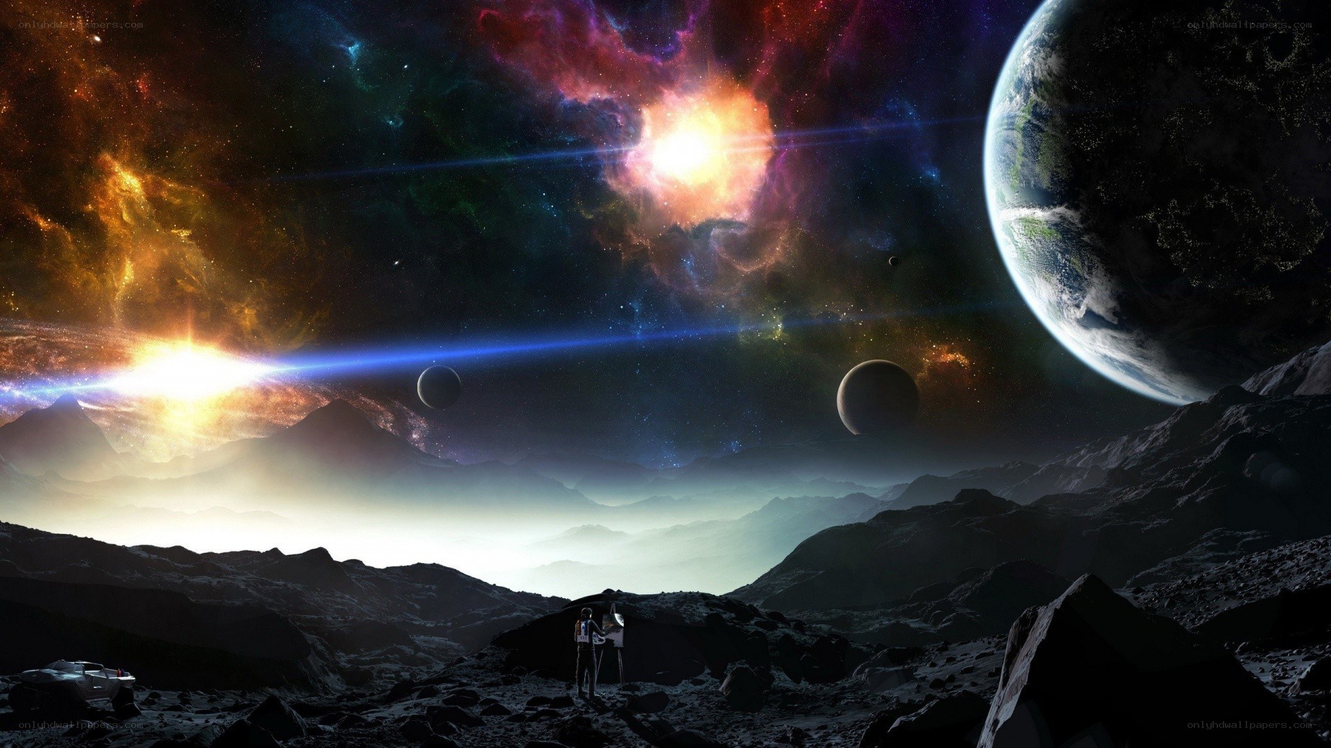 Astronaut on alien planet