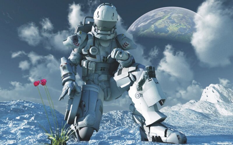 astronaut on alien planet