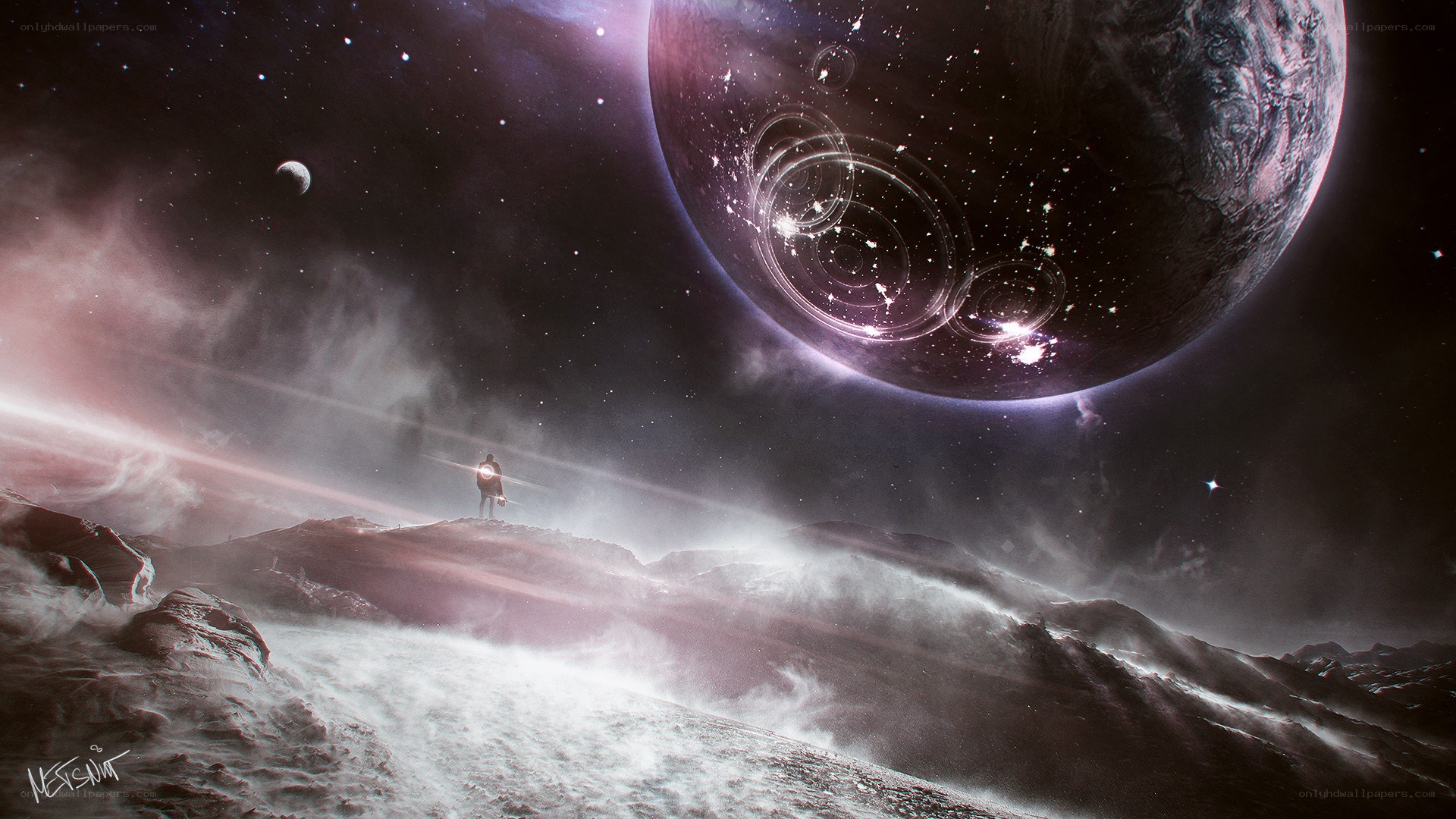 Astronaut on alien planet