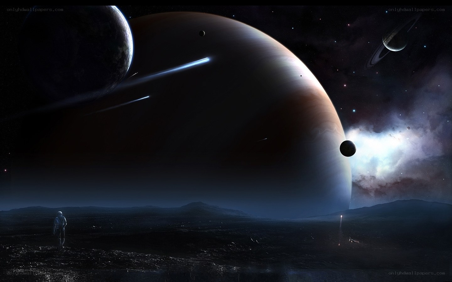 Astronaut on alien planet