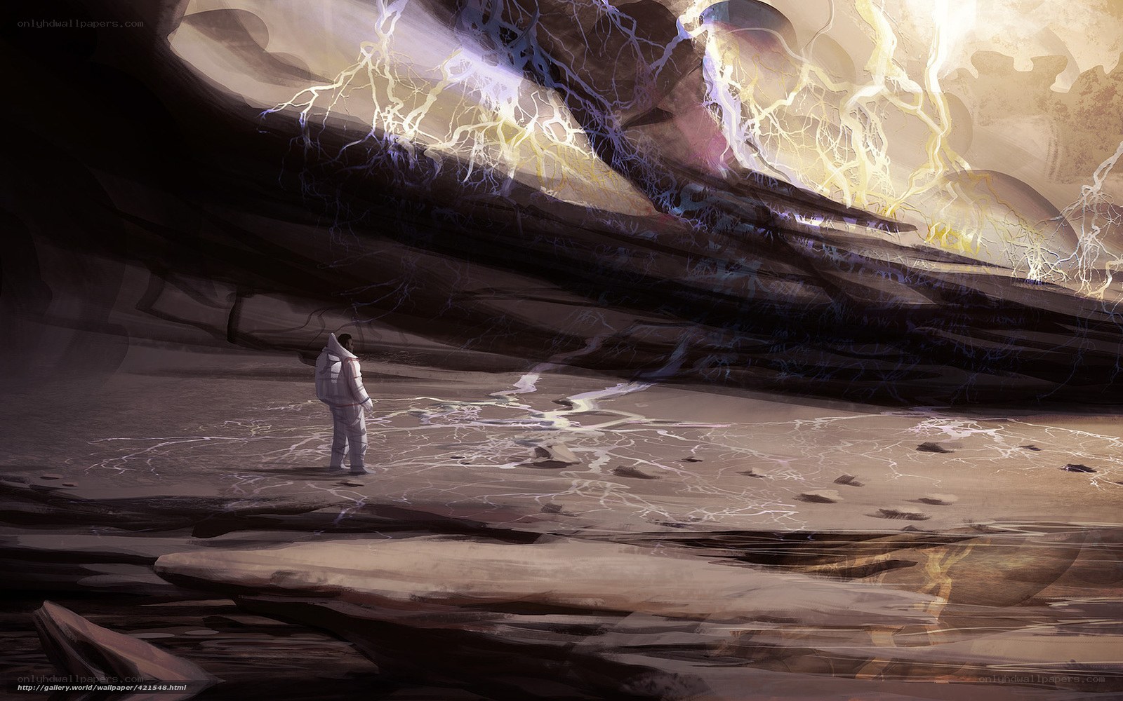 Astronaut on alien planet
