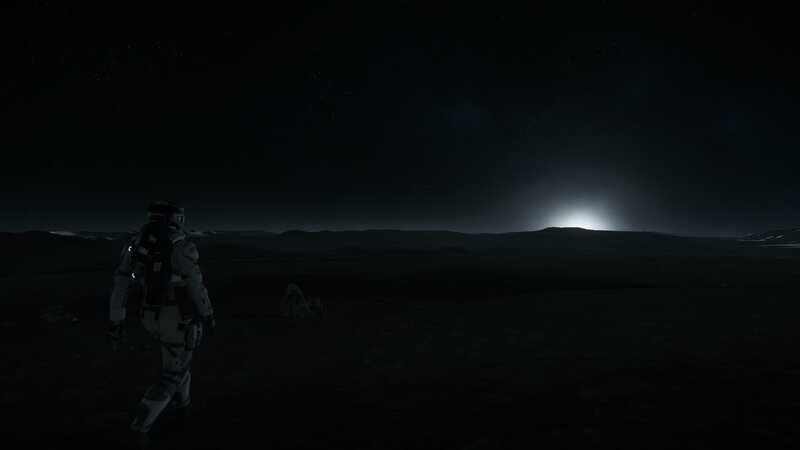 Astronaut on Alien Planet — Black, Dark