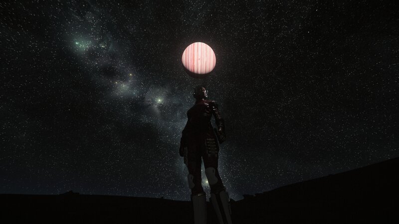 Astronaut on Alien Planet — Black, Dramatic, Night, 3d Render, Stars