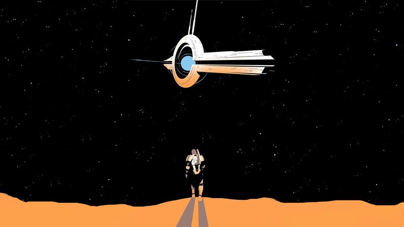 Astronaut on Alien Planet — Black, Dramatic, Night, Digital Art, Spaceship