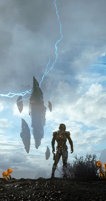 Astronaut on Alien Planet — Blue, Dramatic, Afternoon