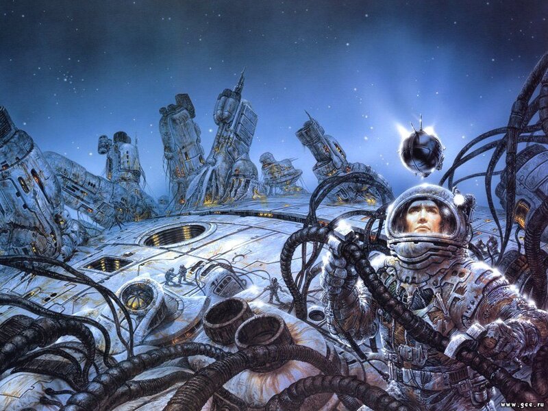 Astronaut on Alien Planet — Blue, Dramatic