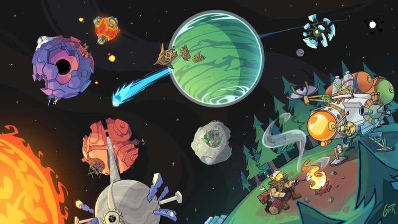 Astronaut on Alien Planet — Green, Adventurous