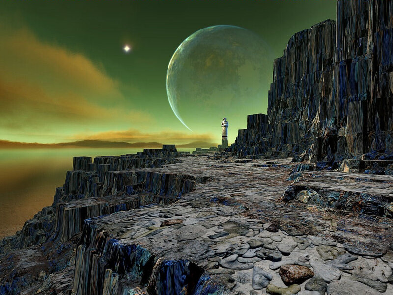 Astronaut on Alien Planet — Green