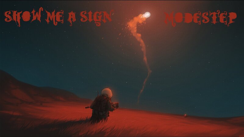 Astronaut on Alien Planet — Red, Dramatic, Night, Digital Art