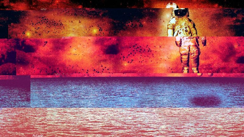 Astronaut on Alien Planet — Red, Dramatic