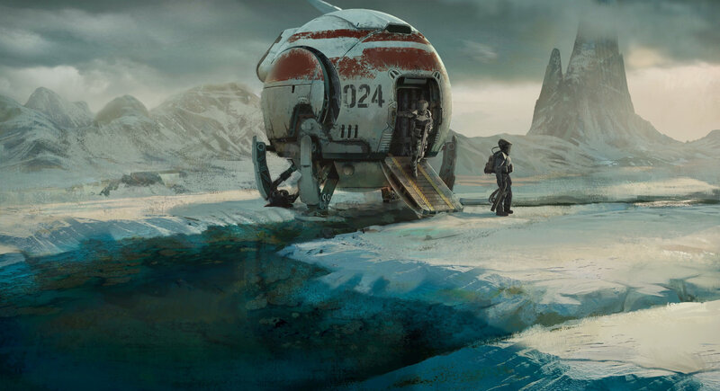 Astronaut on Alien Planet — White