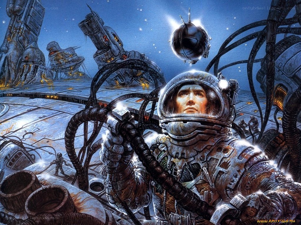 astronaut on alien platform