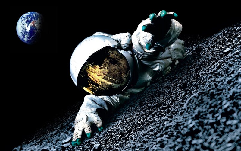 astronaut on alien surface