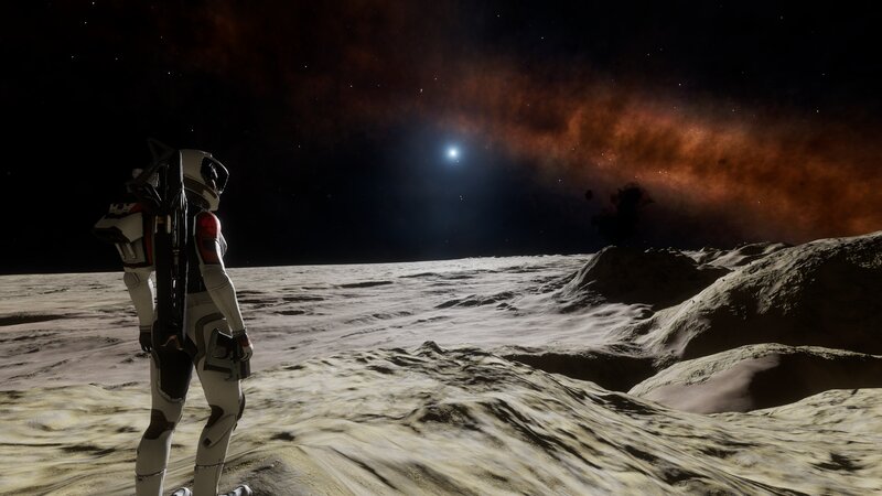 Astronaut on Alien Surface — Black, Dramatic, Night, 3d Render