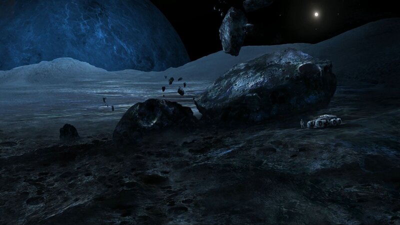 Astronaut on Alien Surface — Blue