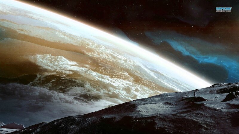 Astronaut on Alien Surface — Brown, Dramatic