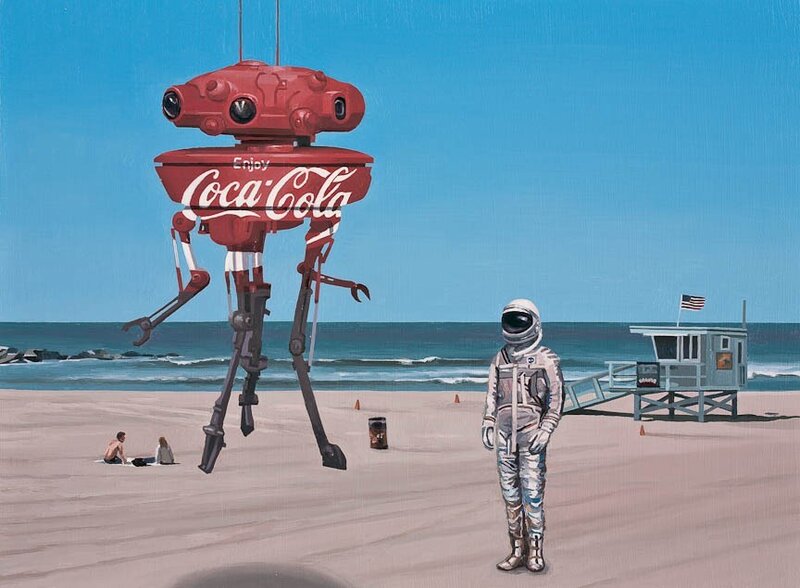 Astronaut on Beach — Blue