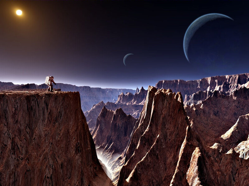 Astronaut on Cliff Edge