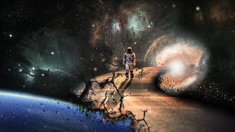 Astronaut on Cracked Planet